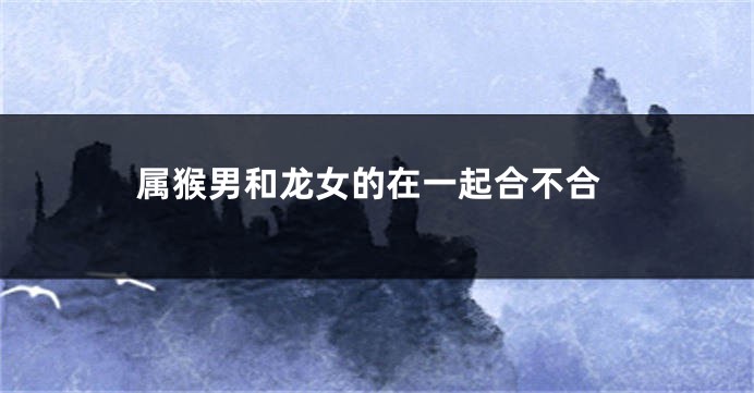 属猴男和龙女的在一起合不合