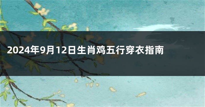 2024年9月12日生肖鸡五行穿衣指南