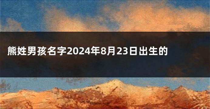熊姓男孩名字2024年8月23日出生的