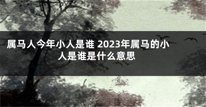 属马人今年小人是谁 2023年属马的小人是谁是什么意思 