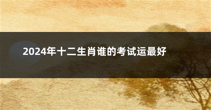2024年十二生肖谁的考试运最好