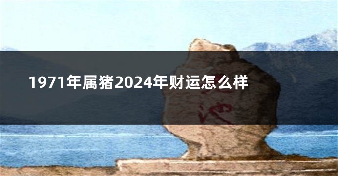 1971年属猪2024年财运怎么样