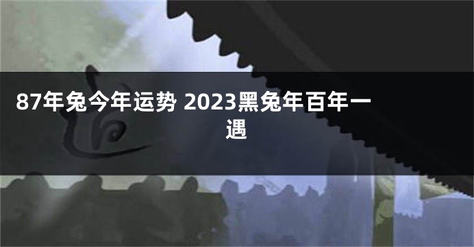 87年兔今年运势 2023黑兔年百年一遇