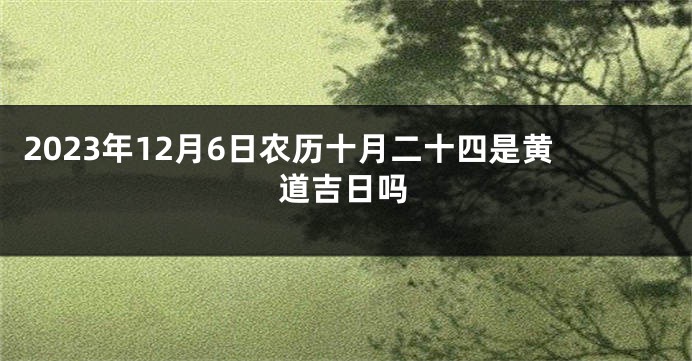 2023年12月6日农历十月二十四是黄道吉日吗