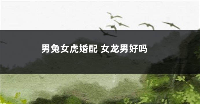 男兔女虎婚配 女龙男好吗