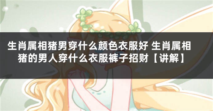 生肖属相猪男穿什么颜色衣服好 生肖属相猪的男人穿什么衣服裤子招财【讲解】