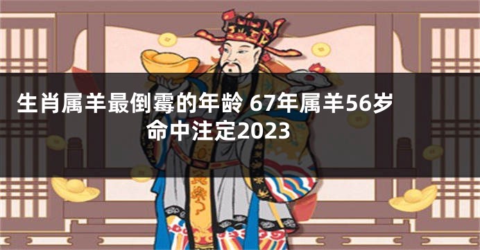 生肖属羊最倒霉的年龄 67年属羊56岁命中注定2023