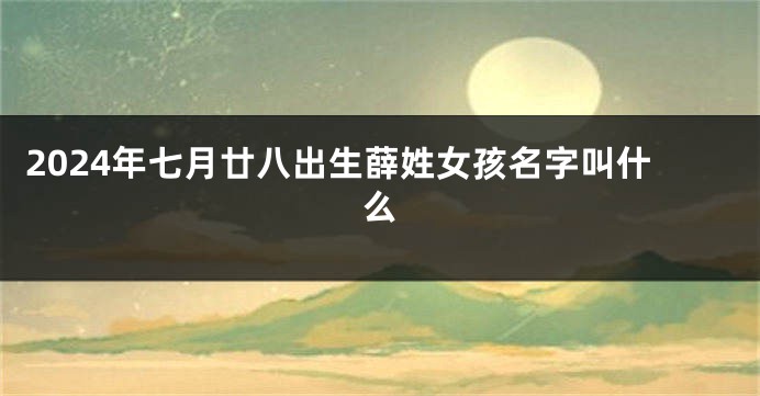 2024年七月廿八出生薛姓女孩名字叫什么