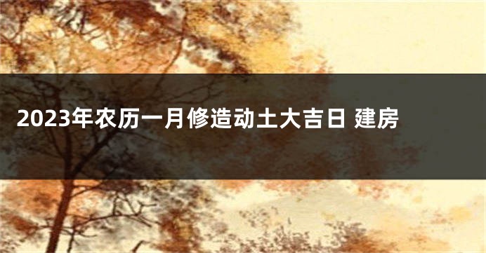 2023年农历一月修造动土大吉日 建房
