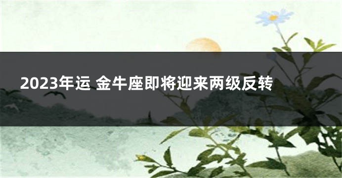 2023年运 金牛座即将迎来两级反转