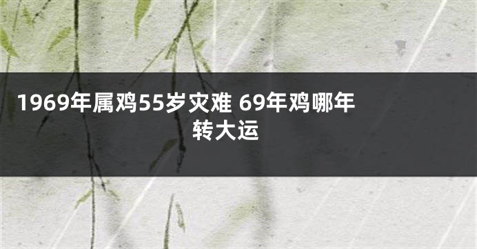 1969年属鸡55岁灾难 69年鸡哪年转大运 