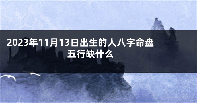 2023年11月13日出生的人八字命盘 五行缺什么 
