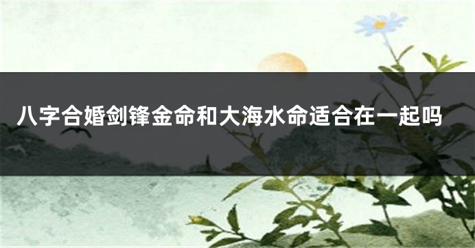 八字合婚剑锋金命和大海水命适合在一起吗