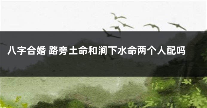 八字合婚 路旁土命和涧下水命两个人配吗