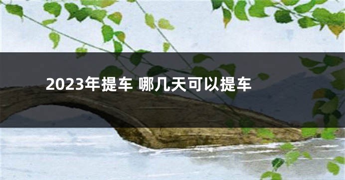 2023年提车 哪几天可以提车