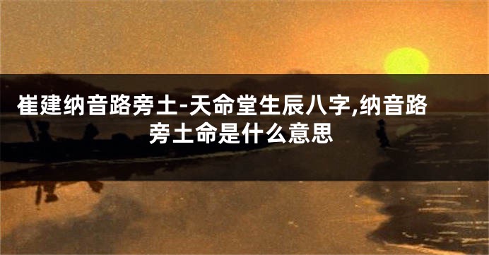 崔建纳音路旁土-天命堂生辰八字,纳音路旁土命是什么意思