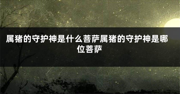 属猪的守护神是什么菩萨属猪的守护神是哪位菩萨