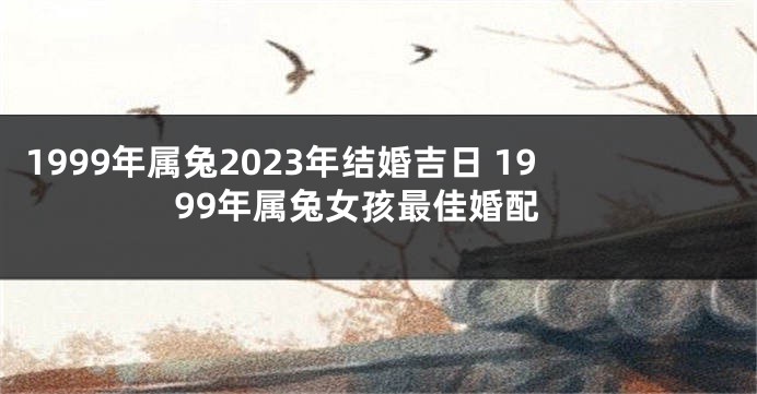 1999年属兔2023年结婚吉日 1999年属兔女孩最佳婚配
