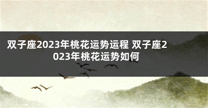 双子座2023年桃花运势运程 双子座2023年桃花运势如何