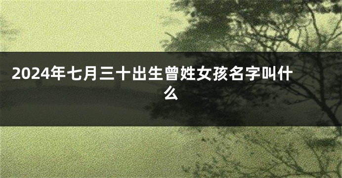 2024年七月三十出生曾姓女孩名字叫什么