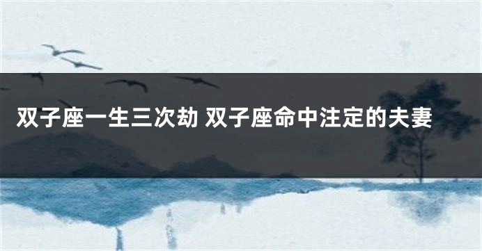 双子座一生三次劫 双子座命中注定的夫妻