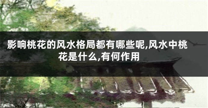 影响桃花的风水格局都有哪些呢,风水中桃花是什么,有何作用
