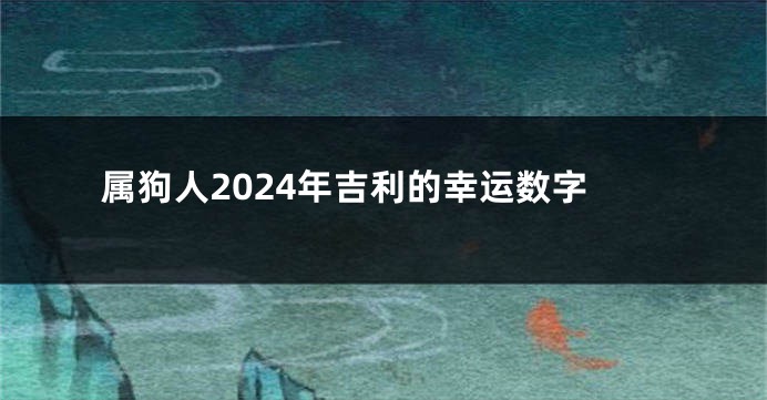 属狗人2024年吉利的幸运数字