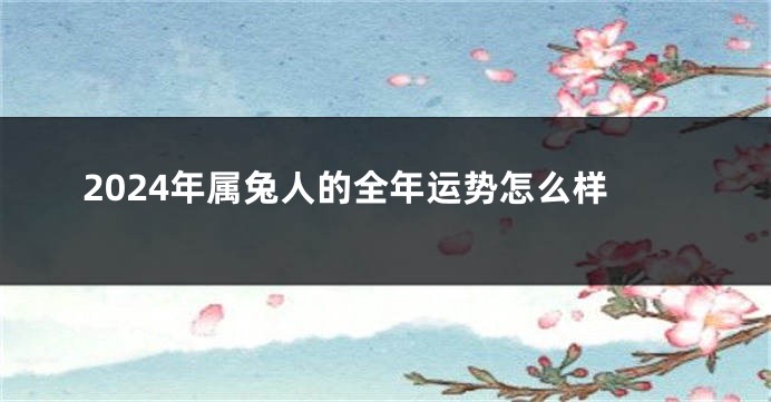 2024年属兔人的全年运势怎么样