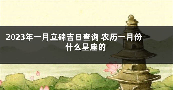 2023年一月立碑吉日查询 农历一月份什么星座的