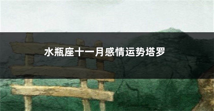 水瓶座十一月感情运势塔罗