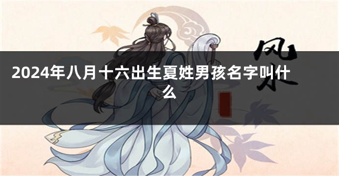 2024年八月十六出生夏姓男孩名字叫什么