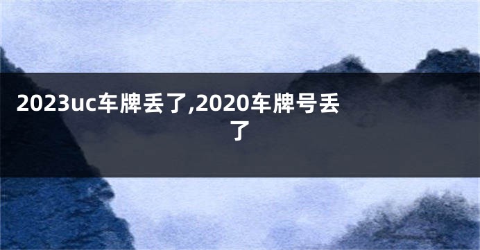 2023uc车牌丢了,2020车牌号丢了