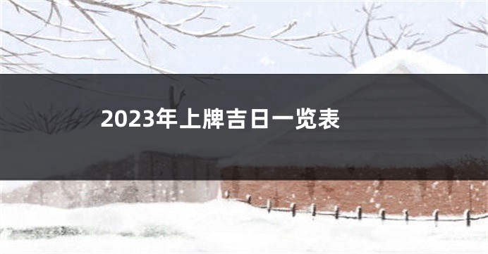 2023年上牌吉日一览表