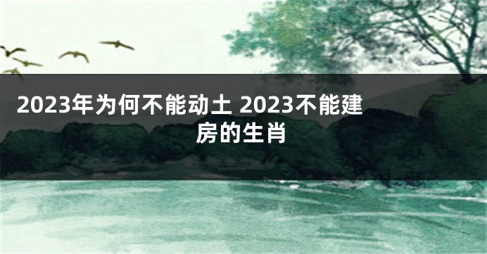 2023年为何不能动土 2023不能建房的生肖