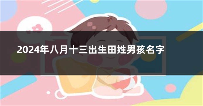 2024年八月十三出生田姓男孩名字