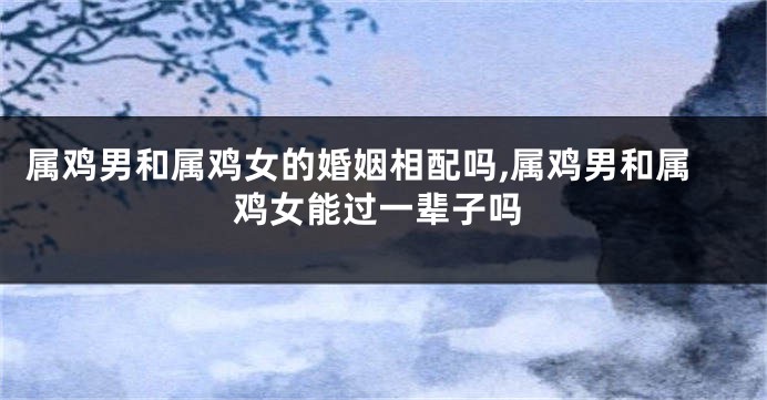 属鸡男和属鸡女的婚姻相配吗,属鸡男和属鸡女能过一辈子吗