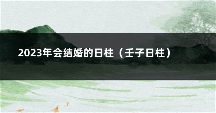2023年会结婚的日柱（壬子日柱）