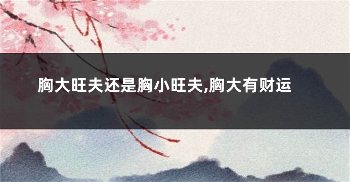 胸大旺夫还是胸小旺夫,胸大有财运