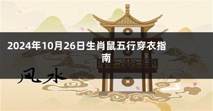 2024年10月26日生肖鼠五行穿衣指南