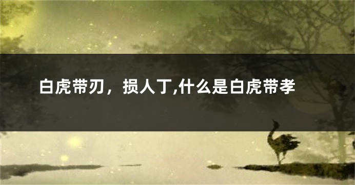白虎带刃，损人丁,什么是白虎带孝