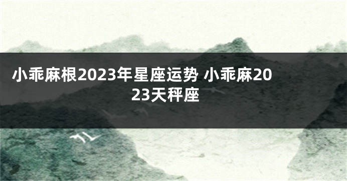小乖麻根2023年星座运势 小乖麻2023天秤座