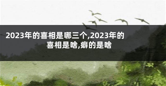 2023年的喜相是哪三个,2023年的喜相是啥,癖的是啥