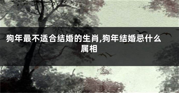 狗年最不适合结婚的生肖,狗年结婚忌什么属相