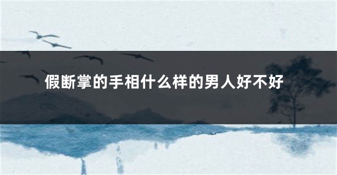 假断掌的手相什么样的男人好不好
