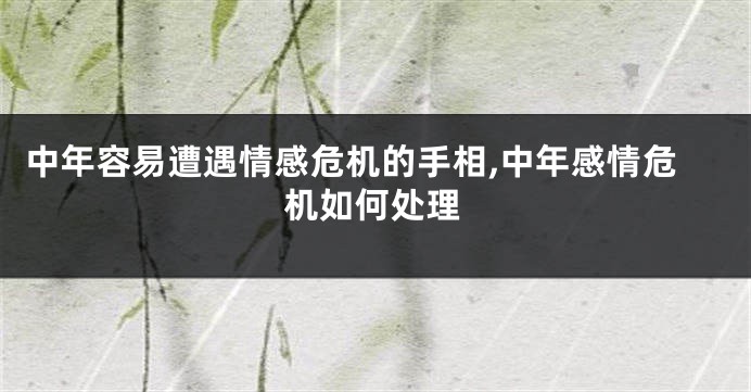 中年容易遭遇情感危机的手相,中年感情危机如何处理