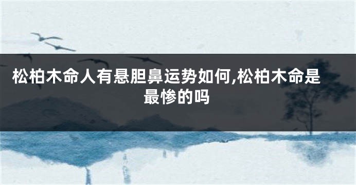 松柏木命人有悬胆鼻运势如何,松柏木命是最惨的吗