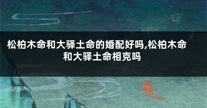 松柏木命和大驿土命的婚配好吗,松柏木命和大驿土命相克吗