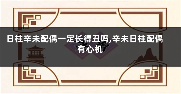 日柱辛未配偶一定长得丑吗,辛未日柱配偶有心机