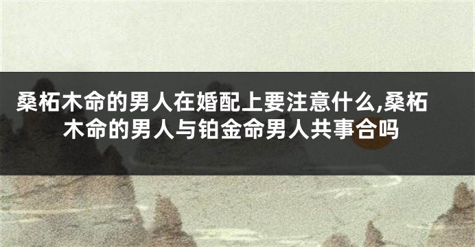 桑柘木命的男人在婚配上要注意什么,桑柘木命的男人与铂金命男人共事合吗