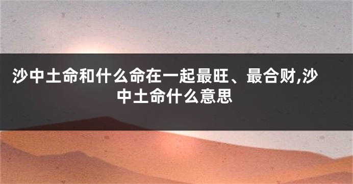 沙中土命和什么命在一起最旺、最合财,沙中土命什么意思